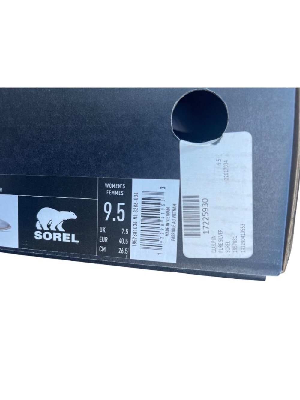 Sorel Ella Slip-On Womens Shoes Pure Silver Size 9.5 Comfortable Casual Leather - Picture 11 of 12